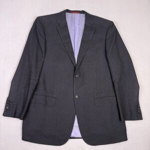 ISAIA Napoli 100% Silk Blazer Sport Coat 48L Gray Hopsack Base S Italy 58 IT